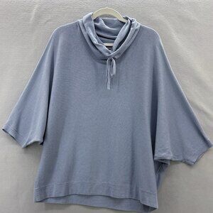 Pure‎ Jill J Jill Blue Organic Cotton Cashmere Cowl Neck Dolman Sleeve Large